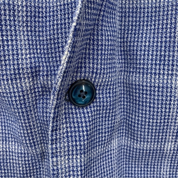 Luigi Bianchi Mantova L.B.M. 1911 Blazer Mens 54R Blue Linen Cotton Sport Coat - Picture 7 of 8